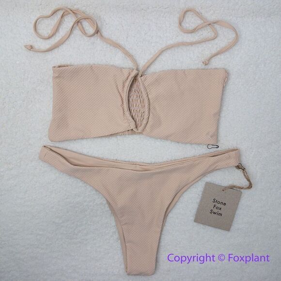 NEW SET! Stone fox swim free people meadow bikini top Enki Bikini Bottom, size M - Picture 5 of 16